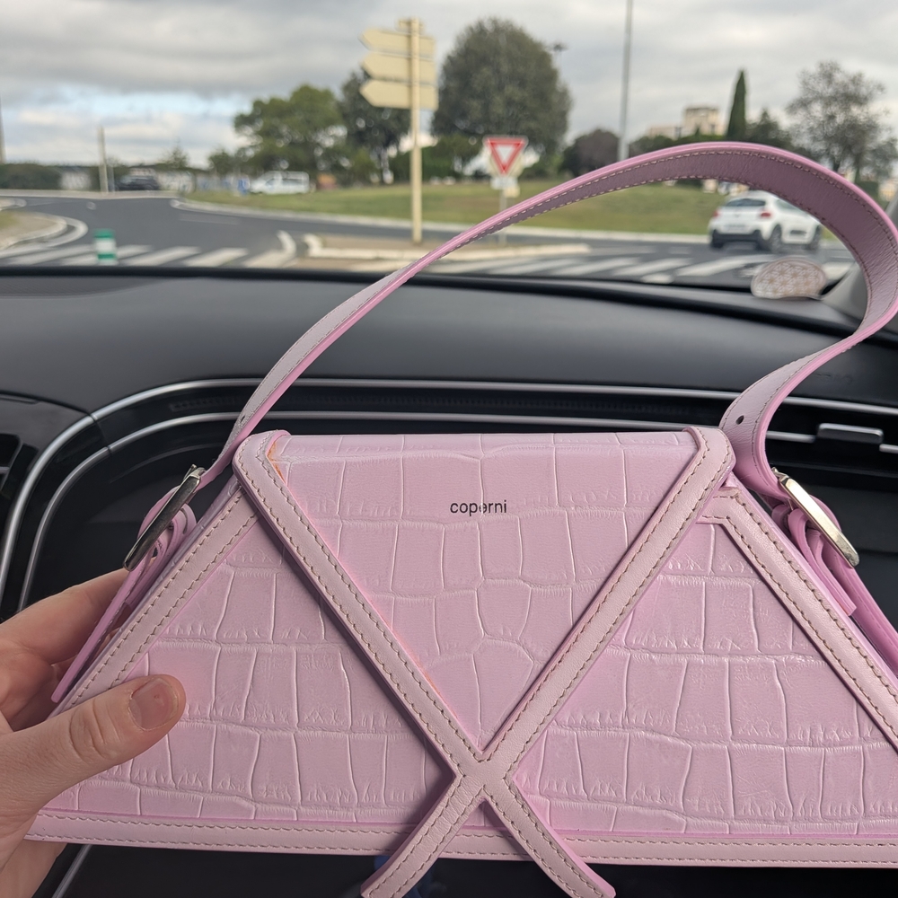 Coperni Pink Croc-Embossed Women's Bag